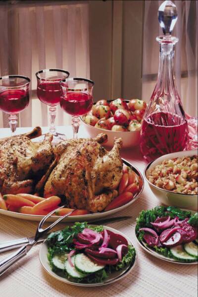 Poulet et vin